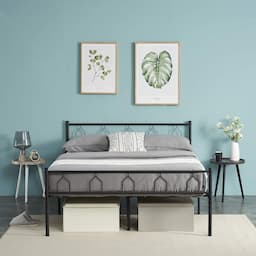 Symylife — cadre métal 140x190 avec tête et pied de lit