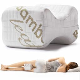 Flowen Coussin de genoux mousse mémoire, housse bambou ou coton lavable