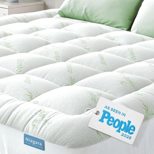 Niagara Surmatelas camping-car viscose de bambou, poches profondes