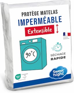 Sweet Night protège-matelas imperméable 160x200, forme drap-housse