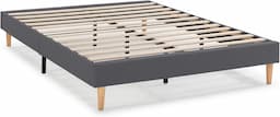 HOMN LIVING Aura : sommier tapissier 140x190, cadre bois, hauteur 30 cm