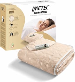Imetec, surmatelas chauffant lit double 150 x 80 cm, tissu matelassé italien