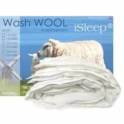 iSleep Wash Wool Couette 4 saisons en laine lavable 140 x 200 cm