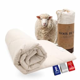 FAM Home Couette 220 x 240 100 % laine et coton lavable en machine