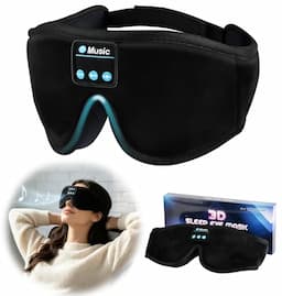 KARFUN Masque de sommeil avec écouteurs Bluetooth V5.4, occultant et lavable