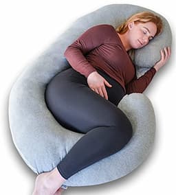 Ella Coussin de grossesse en forme de C 150 x 70 cm, housse OEKO-TEX