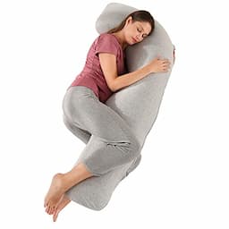 SHANNA Coussin de grossesse en forme de J, garnissage fibre 7D