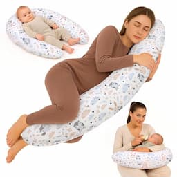 Totsy Baby Coussin de grossesse et d'allaitement 190 cm, housse coton