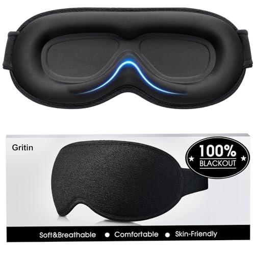 Gritin masque de nuit 3D occultant avec 2 paires de bouchons