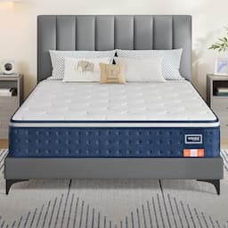 VASAGLE Matelas 90x200x25 cm hybride ressorts ensachés et mousse gel