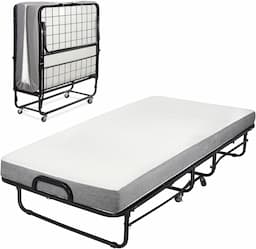 Milliard Deluxe Lit pliant 1 personne, matelas mémoire 12,5 cm CertiPUR