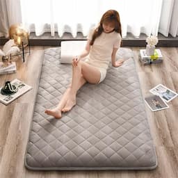Futon japonais enroulable gris 150 x 200 cm pour sol et invités