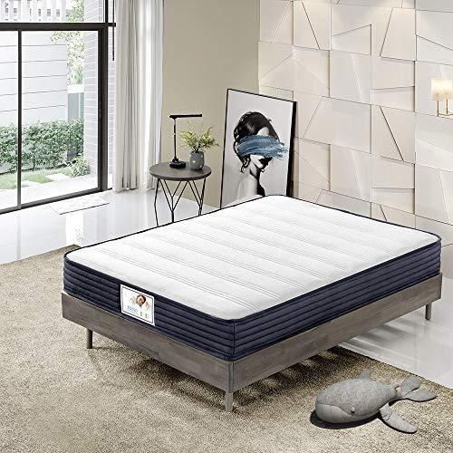 TEENO matelas 140x190 ressorts, mousse et mémoire de forme, 22 cm