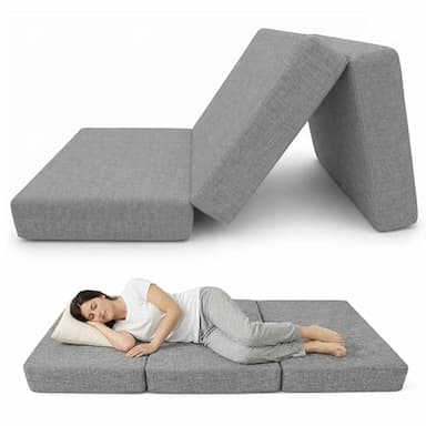 POKAR Matelas pliant 3 parties mousse 80 x 195 x 15 cm Oeko-Tex