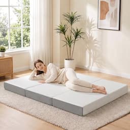 HOMCOM Matelas pliant 3 parties mémoire de forme gel 140 x 190 x 15 cm