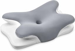 Ehomfory oreiller cervical 2-en-1, hauteur réglable, 67 x 37 x 9/12 cm