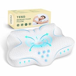 TESQ Oreiller Cervical 2 en 1 à mémoire de forme, 60 x 40 x 9/12 cm