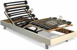Vente-unique 90x200 : sommier électrique de relaxation, 5 plans, lattes multiplis
