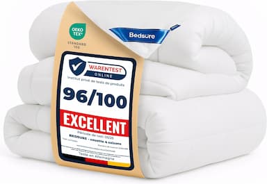 Bedsure Couette 4 saisons 220x240 — microfibre 300 + 150 g/m² boutonnable