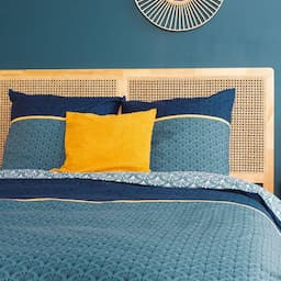 CÔTE DECO 100% coton imprimé réversible, 240x260 + 2 taies
