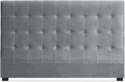 Menzzo Luxor tête de lit velours argent 180 cm sans fixation