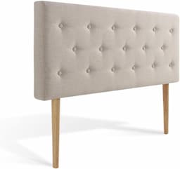Intense Deco Théa tête de lit capitonnée tissu beige 140 cm