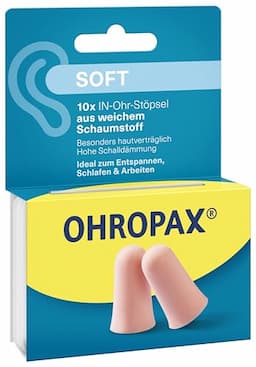 OHROPAX Soft, 10 bouchons en mousse souple SNR 31 dB