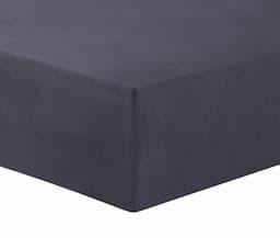 Vision Drap-housse flanelle 100 % coton 200x200 cm, bonnet 30 cm, anthracite