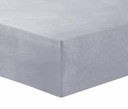 Vision Drap-housse flanelle 100 % coton 160x200 cm, bonnet 30 cm, gris