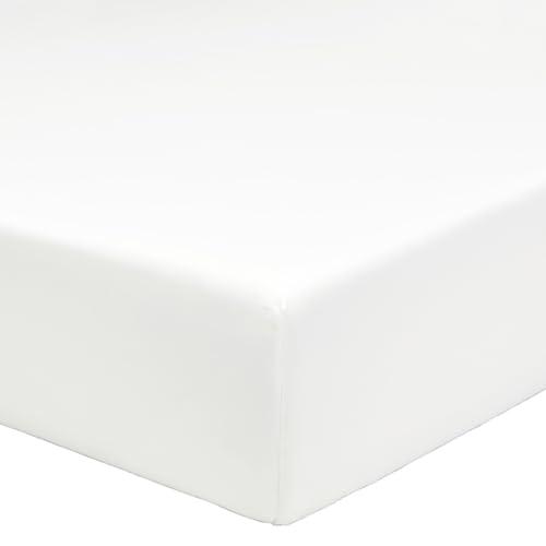 A Demain Drap housse 160x200 percale de coton bio 80 fils, bonnet 35 cm